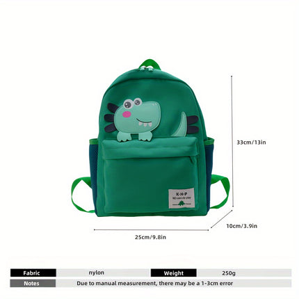 Lightweight Cartoon Dinosaur Backpack for Kids - Adjustable Strap, Polyester Lining, Casual Style