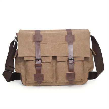 Large Capacity Vintage Crossbody Bag, Reasonably Partitioned, Durable And Washable Shoulder Bag
