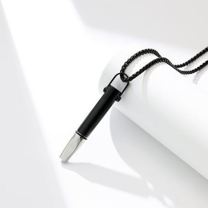 Breathing Resistance Whistle Necklace Round Tube Built-in Cotton Core