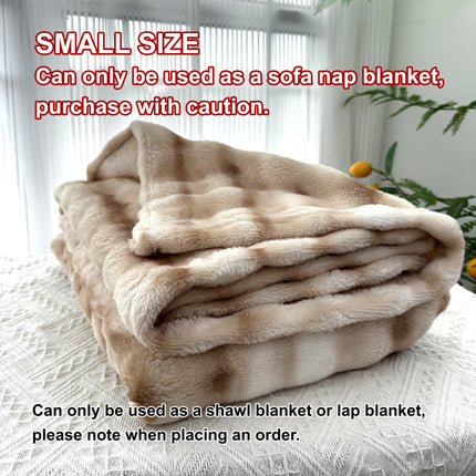 Super Soft Bubble Faux Rabbit Fur Blanket, Machine Washable, All-Season, Heavyweight Winter Blanket