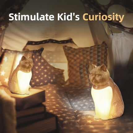 1pc Cute Cat Night Light | Touch Control, Adjustable Brightness, USB Rechargeable, Ideal for Bedroom