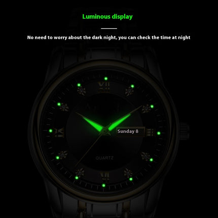 Ultra-thin Steel Strap Double Calendar Luminous Watrproof Watch