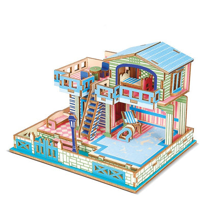 Wooden three-dimensional puzzle