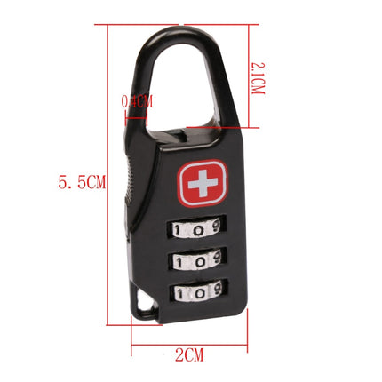 Zinc alloy saber silk screen cross code lock mini lock backpack padlock luggage padlock
