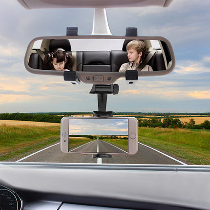 Car rearview mirror phone holder