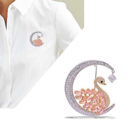 Personalized All-match Swan Brooch Female