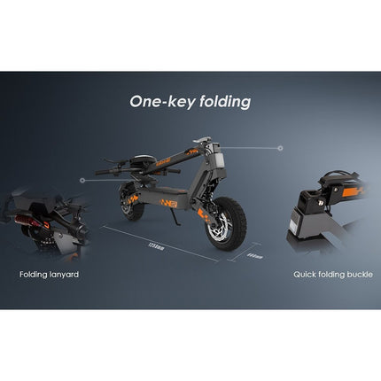 Foldable Electric Scooter 2025, 15.6Ah Battery, 10-inch Vacuum Tires, Front and Rear ual Disc Brakes