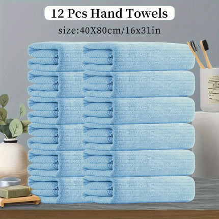 12 Piece Premium Hand Towels Set, (16 X 31 Ultra Soft Skin