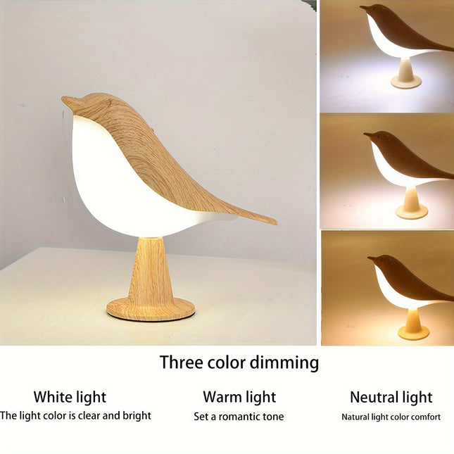 1pc Art Deco Style Bird LED Table Lamp, 3-Level Adjustable Touch-Controlled Night Light