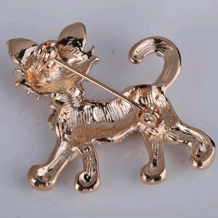 Luxury gold-plated crystal tiger full flashing brooch pin brooch gift