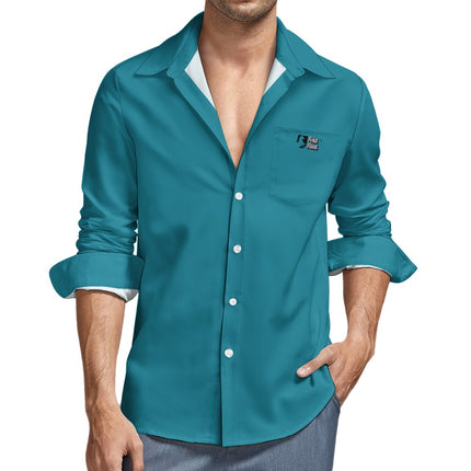 Peach Velvet Casual One Pocket Long Sleeve Shirt