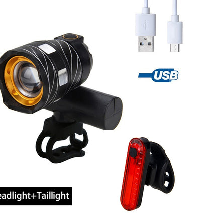 New bicycle USB light Highlight warning light Mountain bike headlights Charging headlight accessories