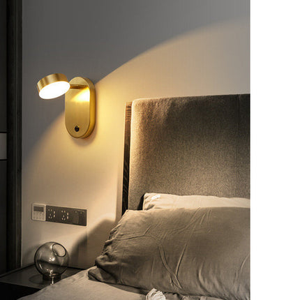 Full Copper Bedroom Bedside Wall Lamp Nordic