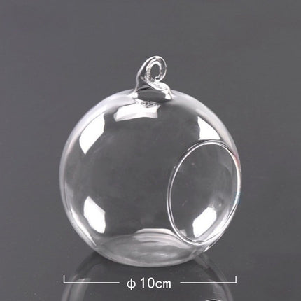 Hanging transparent glass vase container