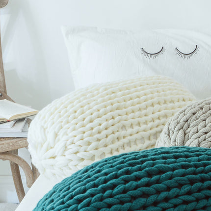 Handmade Wool Sofa Cushion Cushion Solid Color Cushion
