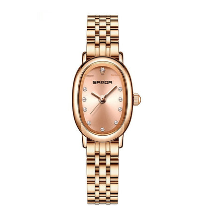 Women's European And American Watch Quartz Leather Steel Belt Waterproof