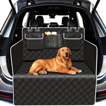 Waterproof Polyester Cargo Liner for Pets - Travel-Friendly Car Trunk Mat with Non-Slip Backing and Side Flaps for Dogs - Durable Vehicle Pet Nest Pad for SUVs and Cars