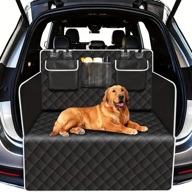 Waterproof Polyester Cargo Liner for Pets - Travel-Friendly Car Trunk Mat with Non-Slip Backing and Side Flaps for Dogs - Durable Vehicle Pet Nest Pad for SUVs and Cars