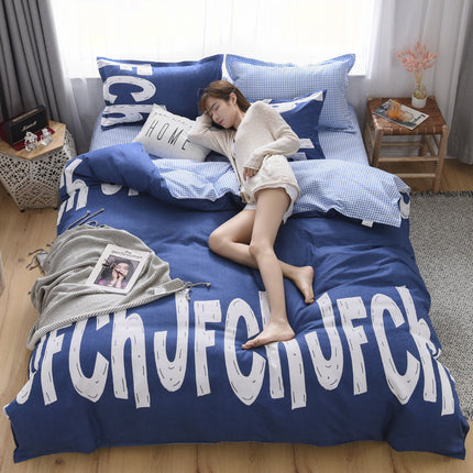 New Three Piece Thickened Cotton Sheet Quilt Cover