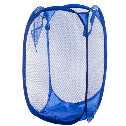 Foldable hamper can be stored in the laundry basket. Mesh cloth color clothes basket storage laundry storage basket