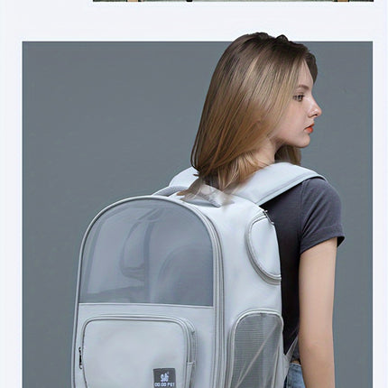 Portable And Breathable Pet Carrier Backpack For Cats, Suitable For Outdoor Activities, With Large Capacity And Expandable Cat Cage