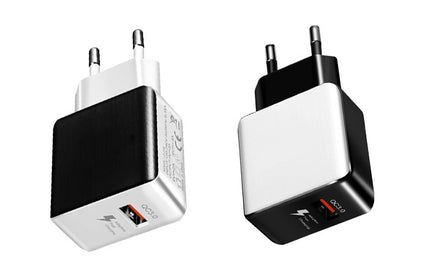 Compatible with Apple, 18W Quick Charge 3.0 Snelle Mobiele Telefoon Oplader Eu Plug Wall Charger Usb Adapter Voor Iphone 11 Pro Xr xs Max Samsung Redmi Huawei