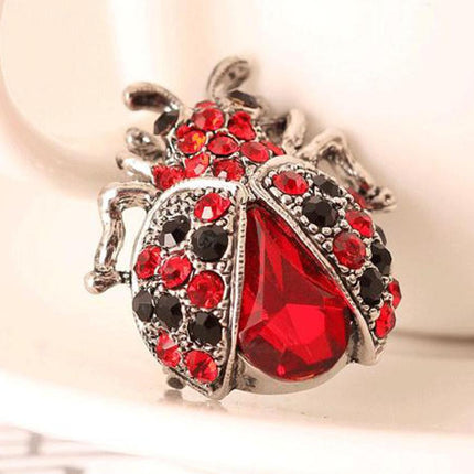 Full drill ladybug brooch