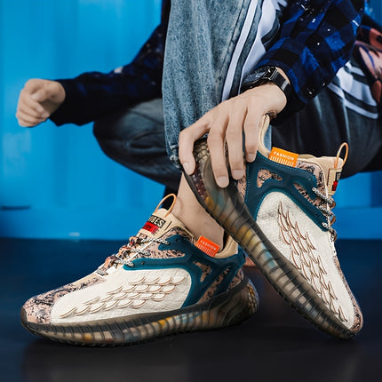 Men's All-Terrain Outdoor Sneakers with Multi-Color Rubber Sole, Low-Top Breathable