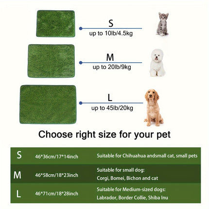 Reusable Pet Training Lawn, Odor Control Artificial Grass Pad Dog Grass Mat, Washable Dog Potty Training Mat Dog Pee Grass Pad Christmas Gift