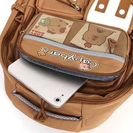 Cute Capybara Backpack with Capybara Patterns - Lightweight School Bookbago,