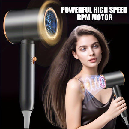 Negative Ion Hair Dryer, High-Speed Blower for Quick Drying, Features 3 Speed Settings with Low Noise,