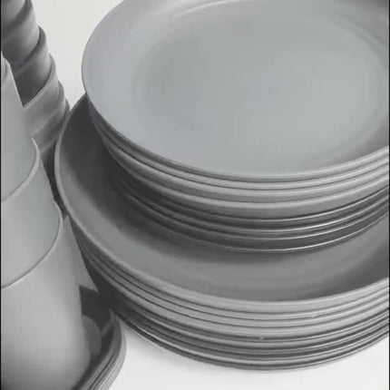 32/64pcs Lightweight PP Plastic Kitchen Set - Sturdy Tableware Suitable for Microwaves And Dishwashers