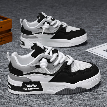 Sneakers, Men's Casual Lace-up Shoes, Comfy Non-slip Breathable Shoes WithFabric Uppers