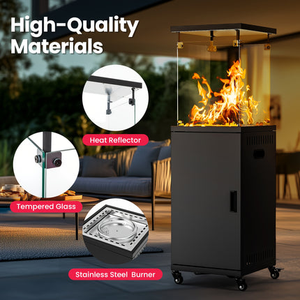Outdoor Heater,Tempered Glass, Propane Outdoor Heaters