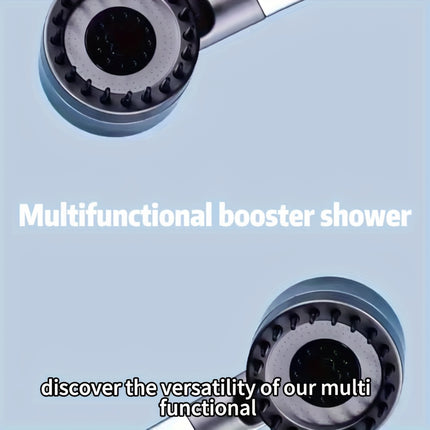 3-Mode ABS Massage Showerhead with 15 Replacement Filters - Wall-Mounted, No Electricity Needed
