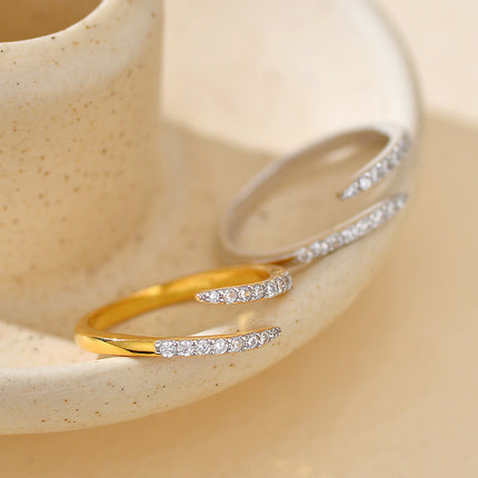 Exquisite Diamond-studded Open Adjustable Ring For Women