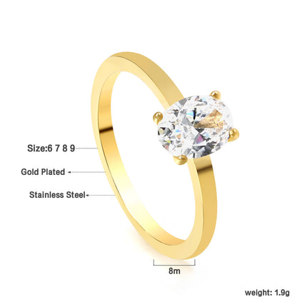 Stylish Commuter Electroplated Rectangular Geometric White Diamond Ring