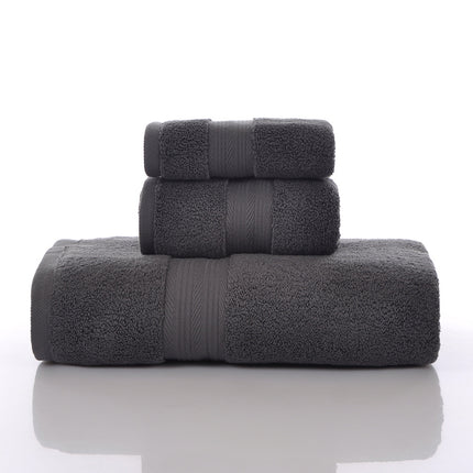 Household Soft Absorbent Solid-Colored Pure Cotton Towel Set Of Three