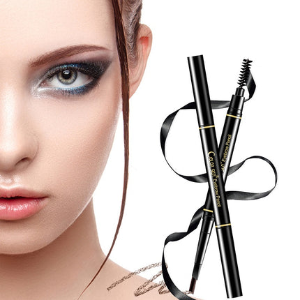 Automatic rotating double-headed eyebrow pencil