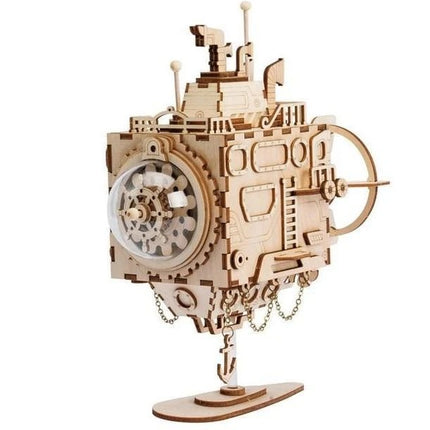Wooden submarine puzzle