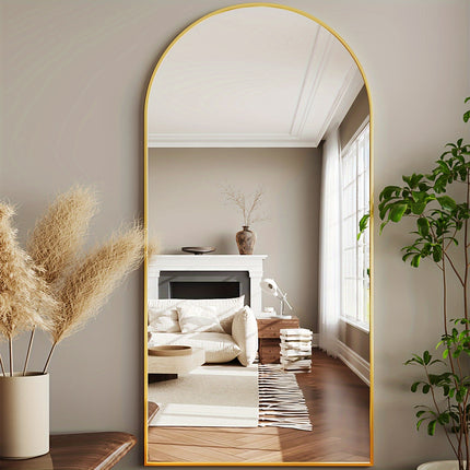 Full Length Mirror, Arched Floor Standing Mirror with Stand for Bedroom and Living Room