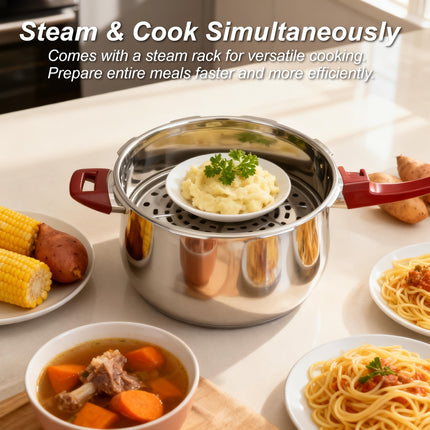 Heavy-Duty 26cm/9L Commercial & Home Pressure Cooker, Triple-Layer Base (1600-Ton Capacity)