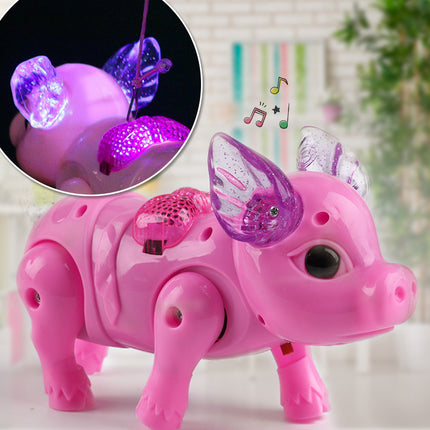 Musical luminous leash electric pig