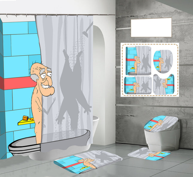 Digital Printing Waterproof Bath Curtain Polyester Bath Curtain