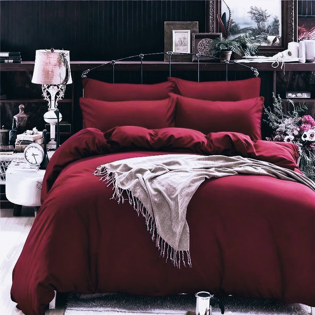 Bed Linen Set Bordeaux Red 260X220 Cm