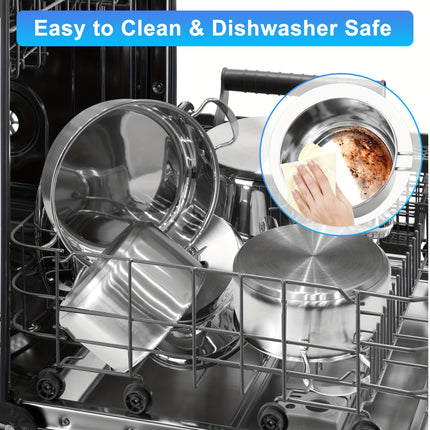 10-Piece Stainless Steel Pots And Pans Set, Kitchen Cookware Sets, Induction Pots And Pans,