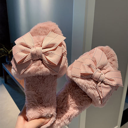 Bowknot cotton slippers