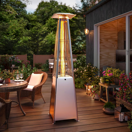 HOME Outdoor Patio Heaters for Outdoor Use, 48000 BTU Pyramid Patio Heater with Cover &