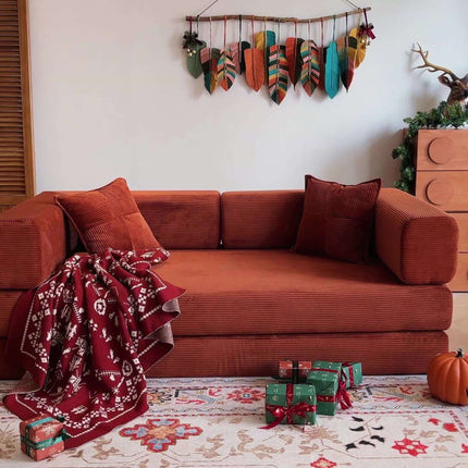 Sofa Bed | Convertible Floor Boneless Couch with Comfy Pillow, Modular Modern Corduroy Sofa