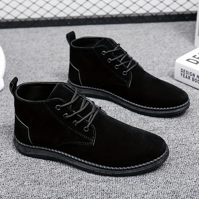 Men'S Casual Lace-Up Loafers - Brown Faux, Soft Sole, Round Toe, Comfortable Walking